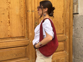  Mas1 Saco Suede Bag Burgundy