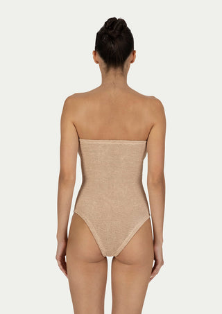  PARAMIDONNA Rene Beige Mat One-piece Swimsuit