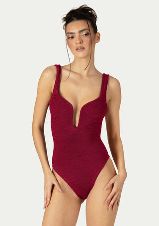  PARAMIDONNA Mika Burgundy One-piece Swimsuit