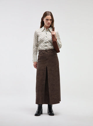  Laagam Zinnia Brown Midi Skirt