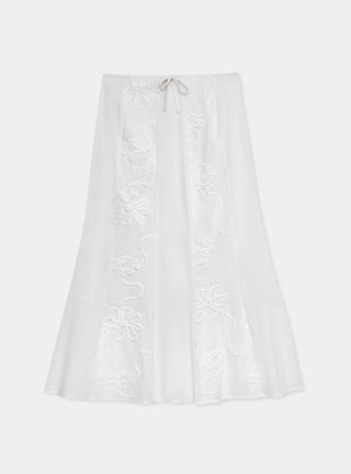  Laagam Lila White Midi Skirt