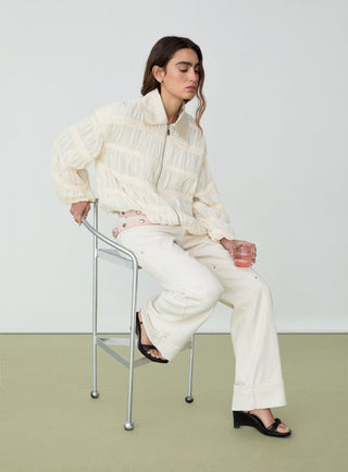  Laagam Kiara Ecru Bomber Jacket