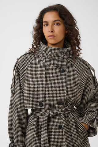 Giacca Gzavic Short Coat Brown/green Houndstooth