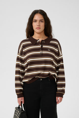  Gestuz Gzpaige Molé/dark Beech/egret Long-sleeved Polo