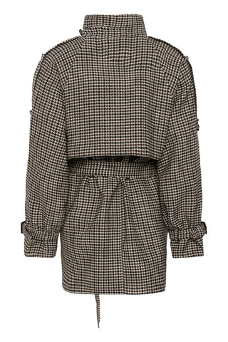 Giacca Gzavic Short Coat Brown/green Houndstooth