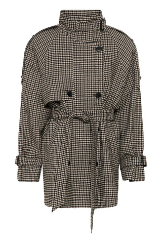 Giacca Gzavic Short Coat Brown/green Houndstooth