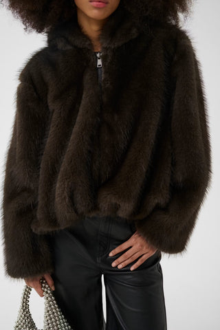 Gzvenka Grey Faux Fur Jacket