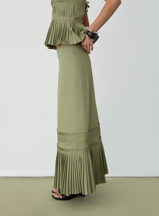  Laagam Leah Khaki Midi Skirt