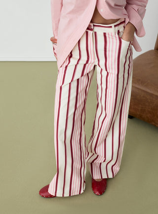  Laagam Leroy Pink Striped Twill Pants