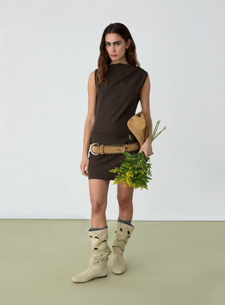  Laagam Zola Brown Short Dress