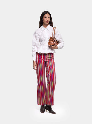  Laagam Belleville White Ruched Shirt