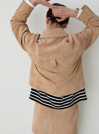  Laagam Luana Real Suede Taupe Jacket