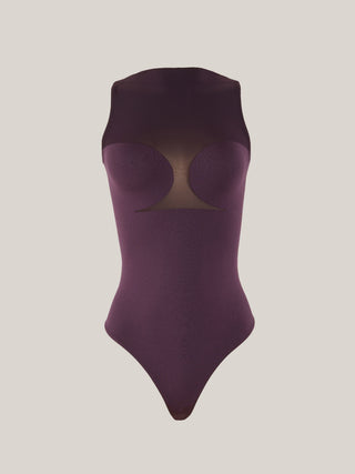  Wolford Bustier String Body Aubergine