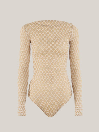  Wolford Velvet Net String Body White