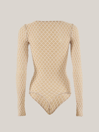  Wolford Velvet Net String Body White