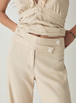  Laagam Camila Ecru Linen Pants