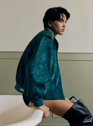  Laagam Cupido Teal Green Bomber Jacket