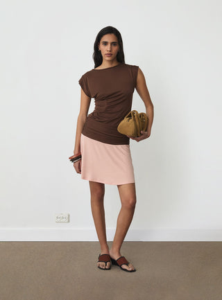  Laagam Fiora Brown Short Dress