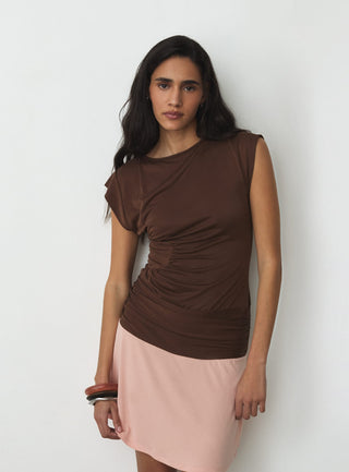  Laagam Fiora Brown Short Dress