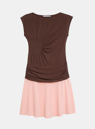  Laagam Fiora Brown Short Dress