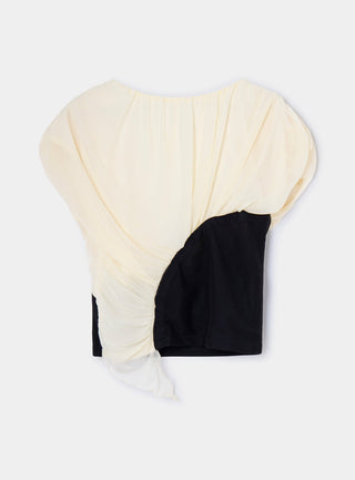  Laagam Gemini Ecru Draped Top