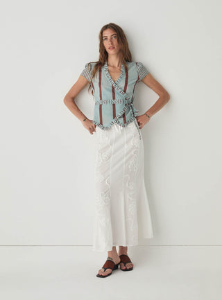  Laagam Lila White Midi Skirt