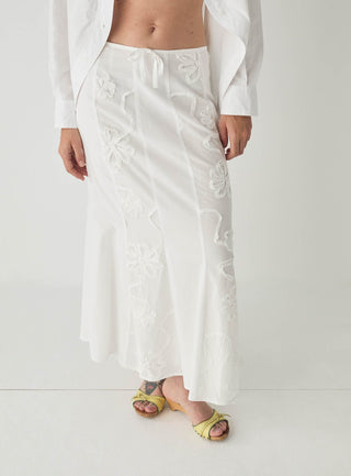  Laagam Lila White Midi Skirt