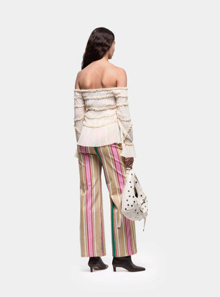  Laagam Petra Ecru Textured Blouse