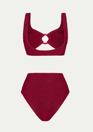  PARAMIDONNA Irina High Waisted Burgundy Two-piece Swimsuit