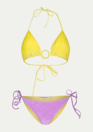  PARAMIDONNA Kelly Velvet Violet/lemon Two-piece Swimsuit