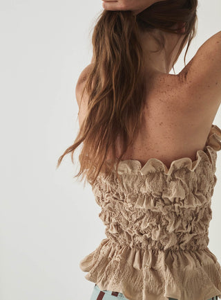  Laagam Susan Sand Strapless Top