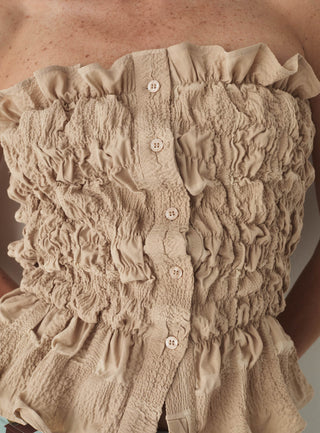  Laagam Susan Sand Strapless Top