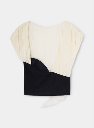  Laagam Gemini Ecru Draped Top