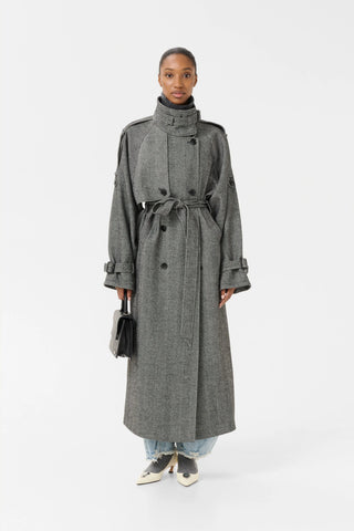 Gestuz Coat Gzavic Herringbone Black/Grey