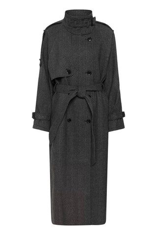 Gestuz Coat Gzavic Herringbone Black/Grey