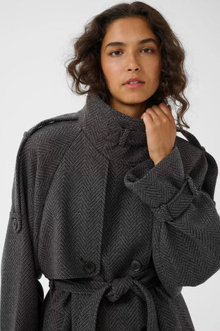 Gestuz Coat Gzavic Herringbone Black/Grey