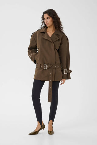 Gestuz Coat Gzcherally Slate Black / Brown