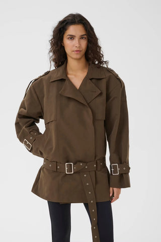 Gestuz Coat Gzcherally Slate Black / Brown