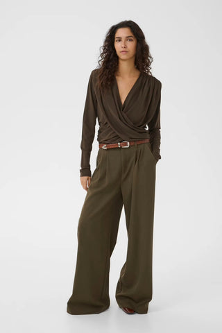 Gestuz Pants Gzstacy Slate Black Melange / Brown
