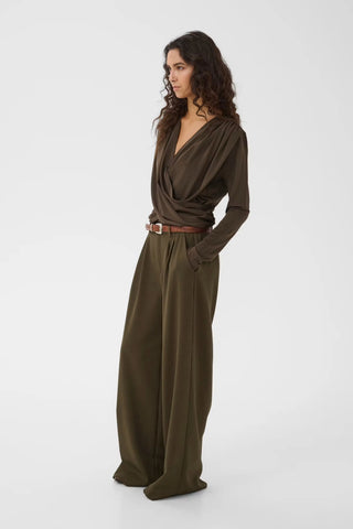 Gestuz Pants Gzstacy Slate Black Melange / Brown