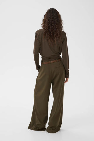 Gestuz Pants Gzstacy Slate Black Melange / Brown