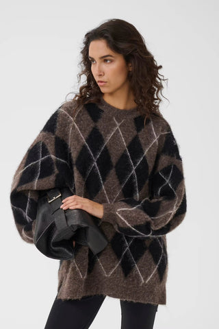 Gestuz Pullover Gzsida Black/Chestnut/Ivory / Multi Color
