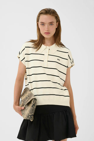 Gestuz Shirt Gzsaia Egret/Black Striped / Multi Color