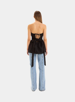  Laagam Cecile Black Strapless Top