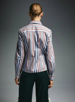  Laagam Liam Blue Striped Ruched Shirt