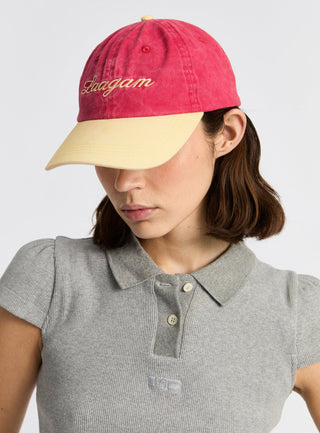  Laagam Bicolor Burgundy Embroidered Logo Cap