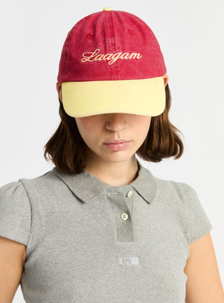  Laagam Bicolor Burgundy Embroidered Logo Cap