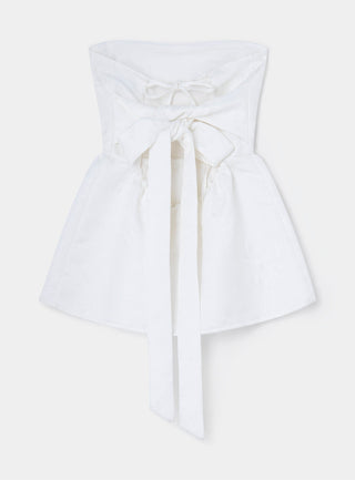  Laagam Cecile White Strapless Top