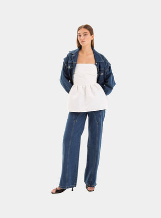  Laagam Cecile White Strapless Top