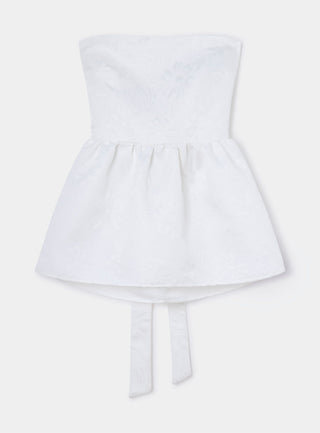  Laagam Cecile White Strapless Top
